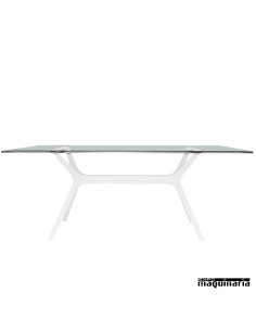 Mesa cristal templado REVELA-L (180x90 cm) color beige 2