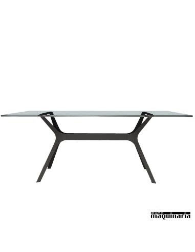Mesa cristal templado REVELA-L (180x90 cm) color negro