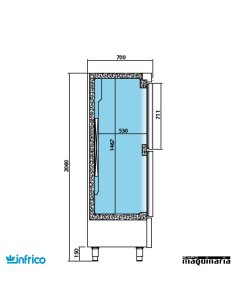 Nevera vertical Refrigerador (138.5 x 70 cm) INAN1003T/F 2