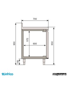 Mesa refrigerada (146,8 x 70 cm) BMGN 1470 II 2