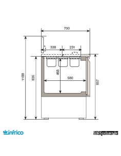 Mesa refrigerada ensaladas (97,8x70 cm) ME1000BAN 2