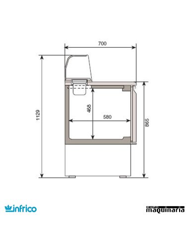 Mesa refrigerada para pizza (97,8x70 cm) ME1000PIZZA medidas