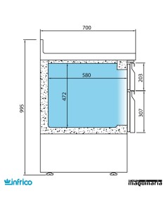 Mesa refrigerada (97,8x70 cm) ME1000II 2
