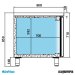 Mesa  pasteleria puerta cristal (275,2x80 cm) MR2750CR medidas