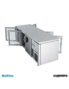 Mesa refrigerada pasteleria Central-cristal (218,5x80 cm) MR2190PDCR 2
