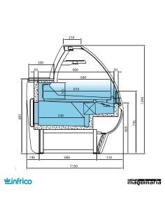 Vitrina semiestatica con reserva 2.5 m 2