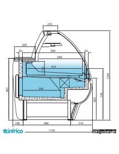 Vitrina  semiestatica con reserva 1.87 m 2
