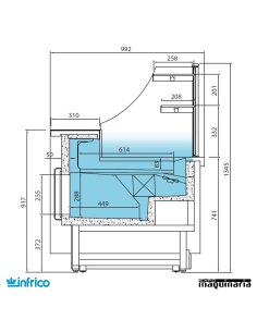 Vitrina Pastelería Cristal Recto Frío ventilado sin reserva 1.8m 2