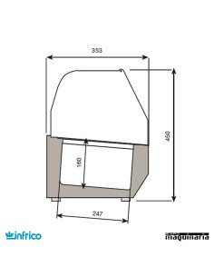 Vitrinas para ingredientes pizzas VIP1490-1/4 tapa cristal 2