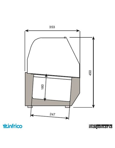 Vitrinas para ingredientes pizzas VIP1490-1/4 tapa cristal