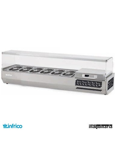 Vitrinas para ingredientes pizzas VIP1490-1/4 tapa cristal