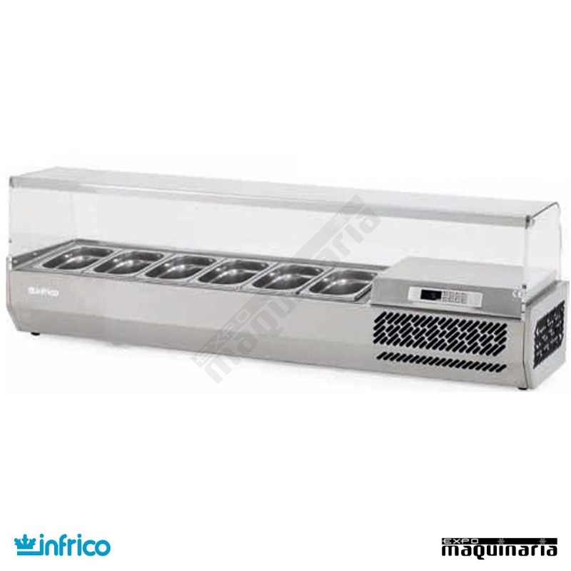 Vitrinas para ingredientes pizzas VIP1490-1/4 tapa cristal