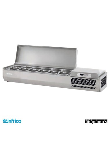 Vitrinas para ingredientes pizzas VIP1490-1/4 con tapa inox.