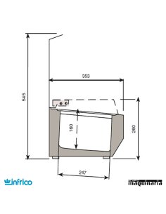 Vitrinas para ingredientes pizzas VIP1740-1/4 con tapa inox. 2
