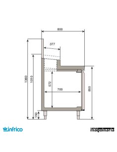 Mesa refrigerada para pizzas "LUCENA" (169,3 x 80 cm) 2