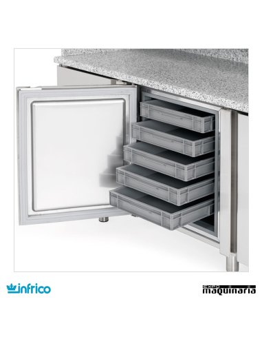Mesa refrigerada para pizzas (173,8 x 80 cm) detalle