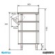 Mueble Cafetero Inoxidable Infrico MCAF 2000 perfil medidas cajón