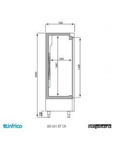 Nevera Congelador con Puerta de Cristal INAN501BTCR 2