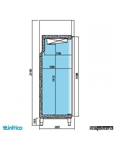 Nevera Refrigerador con Puerta de Cristal INAGN300CR medidas