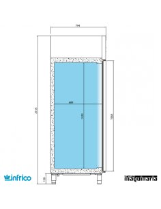 Nevera Vertical Refrigerador GN 60x40 Pescado INAGB1402PESC 2