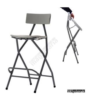 Taburete alto plegable alvarstool con respaldo y amplio asiento.