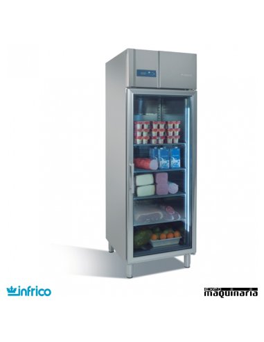 Nevera Refrigerador Expositor GN 2/1 con Puerta de Cristal