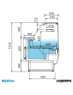 Vitrina cristal plano frío estático con reserva 0.94m INVMB9RP 2