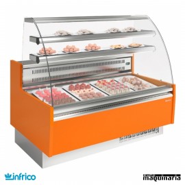 Vitrina Pastelería cristal curvo frio estatico con reserva 1,56m INVGL15C