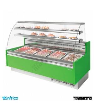 Vitrina Pastelería cristal curvo frío estático con reserva 1,88m VGL18C