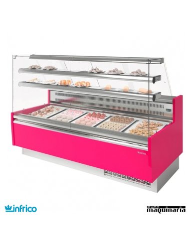 Vitrina Pastelería cristal recto frío estático con reserva 1,88m VGL18R
