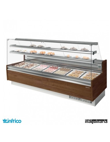 Vitrina Pastelería cristal recto frío estático con reserva 2.5m VGL25R