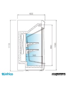 Mural sobremostrador 1 metro INVMS1000I ﻿Vitrina Refrigerada 2
