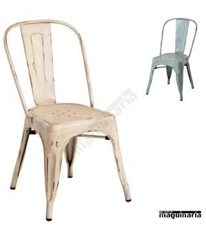 Silla vintage de acero DL801A (tipo tolix)