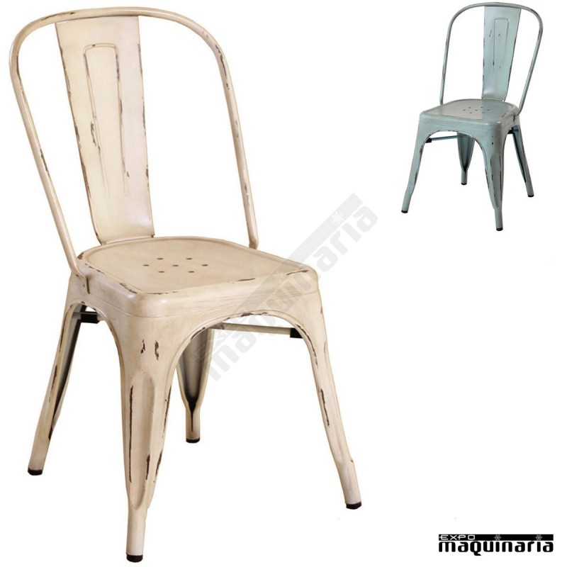 Silla vintage de acero DL801A tres colores