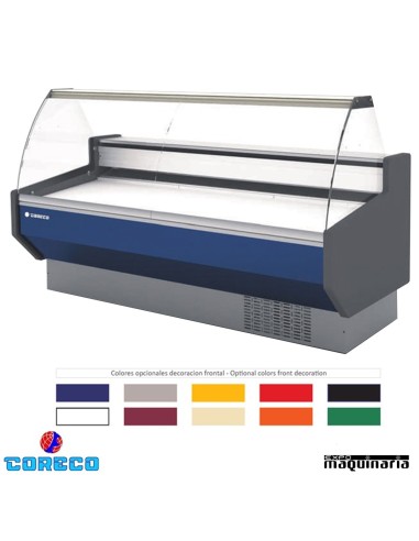 Vitrina expositora carnicería cristal curvo COCVED825C (252.5 cm) colores