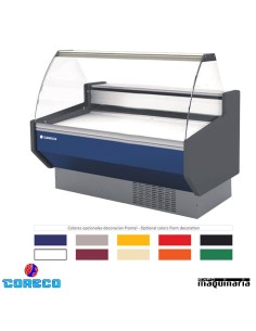 Vitrina expositora carnicería cristal curvo COCVED915C (152x90) colores 2