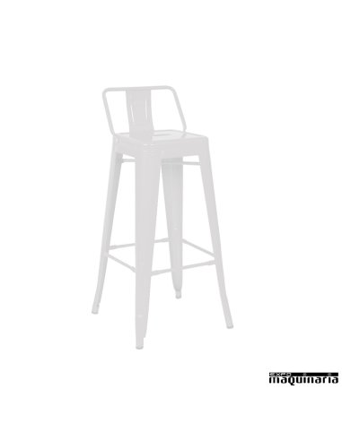 Taburete con respaldo hierro vintage FAPASSION-R color blanco