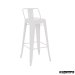 Taburete con respaldo hierro vintage FAPASSION-R color blanco