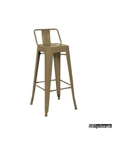 Taburete con respaldo hierro vintage FAPASSION-R color bronce