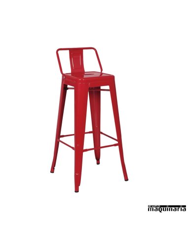Taburete con respaldo hierro vintage FAPASSION-Rcolor rojo