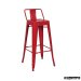 Taburete con respaldo hierro vintage FAPASSION-Rcolor rojo