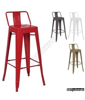 Taburete con respaldo hierro vintage FAPASSION-R