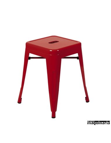 Banqueta baja hostelería hierro vintage FAPASSION-BAJA color rojo