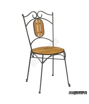 Silla de forja cafeteria asiento teka IM172T armazón de hierro fundido