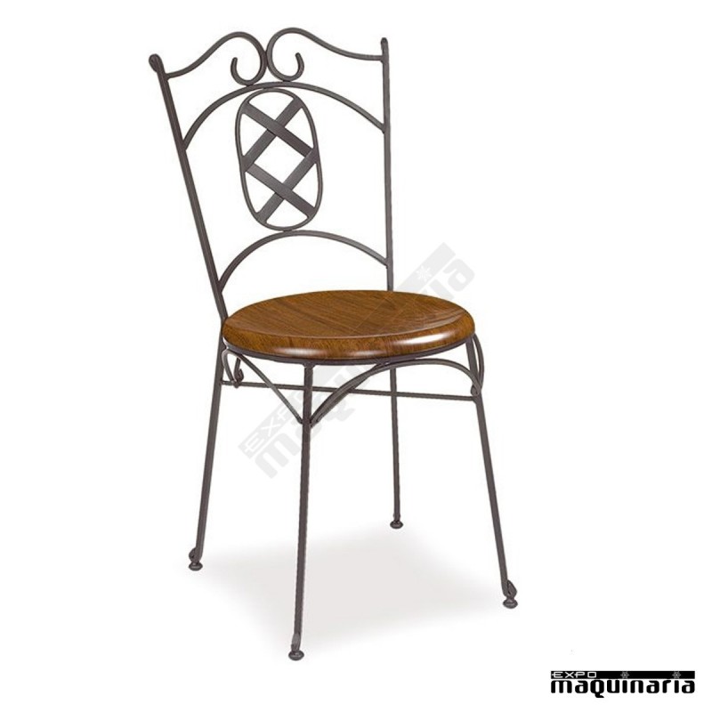 Silla de forja hostelería asiento SOLO