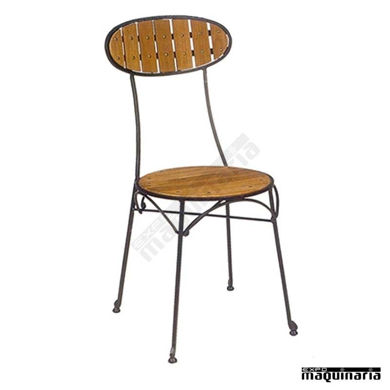 Silla de forja asiento y respaldo de teka IM167T