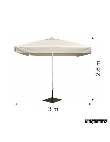 Sombrillas jardín  3x3 metros 7R560 medidas
