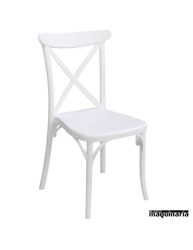 Silla apilable terraza 1R123 color blanco