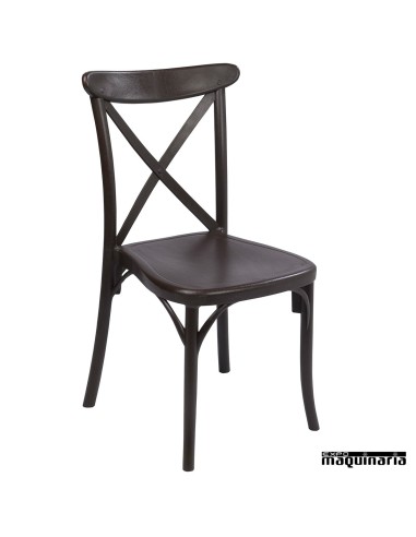 Silla apilable terraza 1R123 color marrón