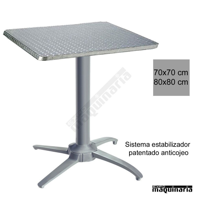 Mesa aluminio cuadrada con estabilizador 3R504ALC